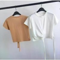 ราคา เสื้อผู้หญิง เสื้อทำงานผู้หญิง 3สี ส้ม/ขาว/ดำ เสื้อยืดผู้หญิง เสื้อครอป เสื้อยืดผูกโบว์ เสื้อยืด (1732201980057848755)