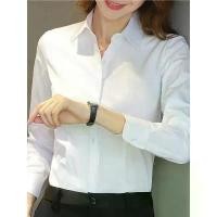 ราคา เสื้อเชิ้ตผู้หญิง แฟชั่น เสื้อเชิ้ตสีขาว แขนยาว เสื้อเชิ้ตมืออาชีพ ชุดทางการ ไซส์ใหญ่ เหมาะสำหรับทำงาน OL กระดุม เสื้อผู้หญิง (1731522254349698957)