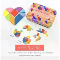 ราคา COD 7pcs/9pcs Wooden Tangram Jigsaw Toys Training Puzzle Cognitive Children Early Education Puzzle Toy with 50/60 Cards Box (1731685209356404577)