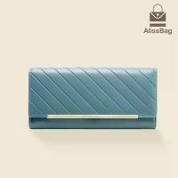 ราคา กระเป๋าสตางค์ กระเป๋าสตางค์ใบยาว กระเป๋าเงิน ใส่บัตรได้หลายใบมีช่องใส่เหรียญ มีสายสำหรับคล้องมือ ยาว AlissBag (1731234538208527658)