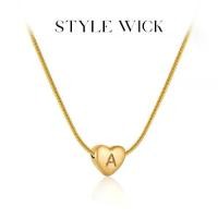 ราคา STYLEWICK สร้อยคอจี้หัวใจ ชุบทอง 18K สร้อยคอตัวอักษร A-Z สร้อย จี้ ตัว อักษร (1730736650914335206)