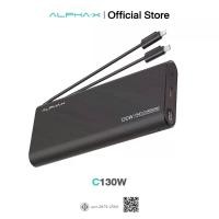 ราคา Power bank PD 100W ALPHA·X C130W แบตเตอรี่ 20000mAh สายชาร์จในตัว Type c / L-Cable รับประกันสินค้า 1 ปี (1730048790412299149)