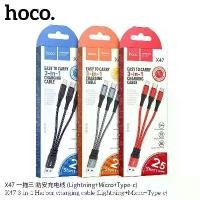 ราคา Hoco X47 สายชาร์จ 3-in-1 Micro/iphone/Type C ยาว25 ซม. Harbor 3-in-1 charging cable (แท้100%) (1731486818677982616)