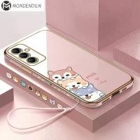 ราคา เคสโทรศัพท์สำหรับ Samsung Galaxy A54 5G SAMSUNG A54 5G เคส (สายคล้องฟรี) สุนัขการ์ตูนน่ารัก เคสลายขอบสี่เหลี่ยม (1729610114903149502)