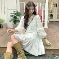 ราคา ชุดเดรสสไตล์ฝรั่งเศส ฤดูร้อน 2566 ลูกไม้พู่อ่อนโยน งานปักหนัก ลูกไม้กลวง ตัดเย็บปะติดปะต่อกัน แขนพัฟ สำหรับผู้หญิง ผ้า ไทย ใส่ ได้ ทุก วัน กระโปรง ซับ ใน ลาย ลูกไม้ สี (1731197708381030020)