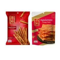 ราคา มีบริการเก็บ Chaosua เจ้าสัว หมูแท่ง 70 กรัม หมูแผ่น 65 กรัม กรอบ อร่อย ไม่มีน้ำมัน ขนม อาหาร ขบเคี้ยว ขนมทานเล่น (1731709858684503853)