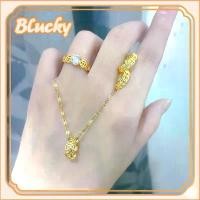 ราคา ชุดสร้อยคออิตาลี 18K ชุบทอง ประดับเพทาย เสน่ห์นำโชค แหวนเงิน ต่างหู สร้อยคอ ชุดสามชิ้น (au750) น้ำหนัก 0.1g สำหรับผู้หญิง เหมาะเป็นของขวัญ (1730797323343923790)