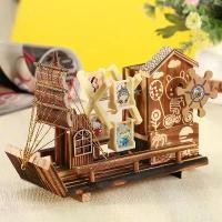 ราคา กล่องดนตรีไม้ ดีไซน์บ้านไม้กังหันลมและเรือใบ หมุนได้ ที่ใส่ปากกา เหมาะสำหรับเป็นของขวัญวันเกิดนักเรียน กล่อง เพลง ไขลาน music box creator music box กล่อง ดนตรี ไขลาน (1732061090935835421)