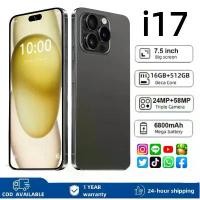 ราคา โทรศัพท์ i17 5G 7.5นิ้วโทรศัพท์มือถือ รองรับ2ซิม แรม16GB รอม512GB Smartphone Android12.0 4G/5G โทรศัพท์สมา 6800mAh โทรศัพท์สำห รับเล่นเกม แบตเตอรี่มีความทนทาน Mobile phone ระบบนำ (1731726214144034121)