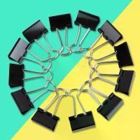 ราคา 12ชิ้น คลิปดำ คลิปหนีบกระดาษ คลิปหนีบกระดาษ สีดำ คลิป คลิปหนีบเอกสาร สีดำ ทนทาน แข็งแรง อุปกรณ์สำนักงาน (12 ชิ้น/กล่อง) (1731547702623701935)