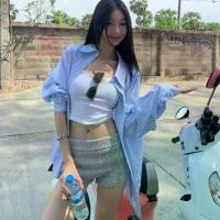 ราคา เสื้อผู้หญิง เสื้อคลุมลายทางสีฟ้าขาว เสื้อเชิ้ตสีฟ้า สบายๆ ป้องกันแดด แฟชั่นใหม่2025 ฤดูร้อนใบไม้ร่วง เสื้อแขนยาว ยาว หลวม สดชื่น ดาราออนไลน์ ท่องเที่ยว ชายหาด ชุดท่อนนอก ดูผอม เ (1731767925948188240)