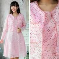 ราคา ชุดเดรส Dress ชุดทำงานผู้หญิง เสื้อผ้าผู้หญิง เสื้อทำงาน เดรสทำงาน เดรสเรียบร้อย ชุดสีชมพู เดรสหวานๆ ชุดแซก เดรสลูกไม้ Clothing (1730000799527046111)