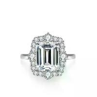 ราคา แหวน Moissanite, เงิน S925, สำหรับผู้หญิง, ฝังเพชรรูปทรงพิเศษ, แหวนเพชรเหลี่ยมสีเขียว Zuma, 4 กะรัต, แหวน (1731746455501046918)