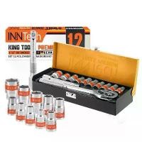 ราคา COD InnTech King Tools ชุดเครื่องมือ ชุดบล็อก (เบอร์ 8-22 mm) 12 ชิ้น ขนาด 1/2 นิ้ว (4 หุน) รุ่น WKT-12PCS ชุด แหวน ข้าง ปาก ตาย ประแจ (1731745488173237332)