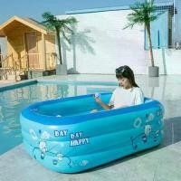 ราคา สระเด็กบอลเป่าลม แบบพกพา ทรงสี่เหลี่ยมผืนผ้า สระเป่าลมลึก 3 แหวน (1730040061980543990)