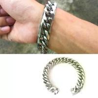 ราคา สร้อยข้อมือ Mediumหยัก 17มิล เลสเงิน สแตนเลสแท้100% โซ่ โซ่ข้อมือ เลสข้อมือ ข้อมือ กำไล ผู้ชาย (1729444786706418069)