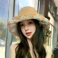 ราคา หมวก Raffia ลูกไม้ สไตล์ญี่ปุ่น สำหรับผู้หญิง แฟชั่นและสง่างาม ป้องกันหน้าหน้าจอ หมวกกันแดด เหมาะสำหรับการเดินทางและวันหยุด หมวกปีกกว้าง พับได้ มาใหม่ (1731597461883028928)