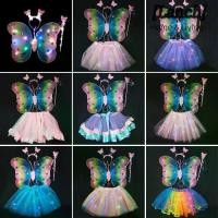 ราคา ชุดแฟนซี, ชุดไฟ, ปีกผีเสื้อ, ปีกผีเสื้อกระพริบ, ปีกเรืองแสงนางฟ้า, กระโปรงเด็กผู้หญิง, LED, อุปกรณ์ประกอบฉากเครื่องแต่งกายเด็ก, เหมาะสำหรับเด็กอายุ 2-8 ปี (1730867269398464972)