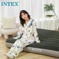 ราคา INTEX ที่นอนเป่าลมแท้ เตียงลม สีเขียว Flocked Air Beds เตียงลมกลางแจ้ง เบาะนอน ที่นอน มีหลายขนาดให้เลือก Sport Camping (1731514401533495502)