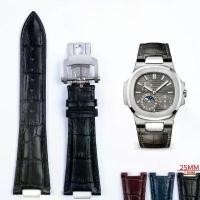 ราคา อุปกรณ์นาฬิกา, 25 มม., สำหรับ PATEK PHILIPPE Nautilus 5711 5712G Series, สายหนังแท้, สร้อยข้อมือหนังวัว, การออกแบบนกนางแอ่น (1731360308786202974)
