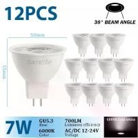 ราคา หลอดไฟ LED, MR16, GU5.3, AC / DC 12V / 24V, 120 ° / 38 °, 7W, 700lm, 3000K / 4000K, Bombillas, เปลี่ยนหลอดฮาโลเจน 50W (1731183701276526206)