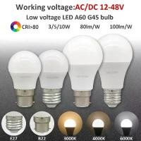 ราคา หลอดไฟ LED, 10 ชิ้น, E27 B22 DC AC 12 V-85v, 3W, 5W, 10W, ไม่มีแสงกะพริบ, ไฟแรงดันต่ำ, ไฟสปอต 12 โวลต์, โคมไฟสีขาวนวลเย็น (1731183742011344510)