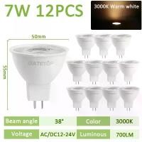 ราคา หลอดไฟ LED, MR16, GU5.3, AC / DC 12V / 24V, 120 ° / 38 °, 7W, 700lm, 3000K / 4000K, Bombillas, เปลี่ยนหลอดฮาโลเจน 50W (1732332853797751422)