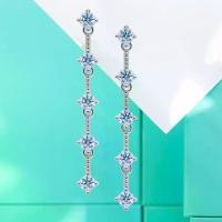 ราคา ต่างหู Moissanite มาใหม่ ต่างหูขอบยาว เข็มเงิน S925 ต่างหูเงินแท้ สำหรับสุภาพสตรี คลิปหนีบหู ต่างหู เครื่องประดับ (1731458032292824681)