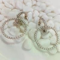 ราคา ต่างหู ตัวC ไขว้ ห่วงเพชรสีเงิน (1732183256042670701)