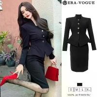 ราคา Eravogue-ชุดเซ็ท 2 ชิ้น ผญ เสื้อสูท+กระโปร เดรสผู้หญิง เดรสสีดำ เดรสทำงาน เดรสเกาหลี ชุดออกงาน เดรสสั่งตัด 30021 (S-XL) Clothing Women Lady กระโปรง ဂ ါ ဝ န ် လ ှ လ ှ လ (1729607546453067817)