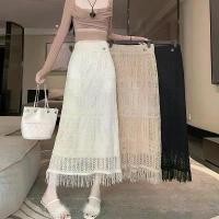 ราคา กระโปรง Midi สไตล์เรโทรฝรั่งเศส ดีไซน์โครเชต์ถักกลวงออก เอวสูง กระโปรงรัดรูปทรงเอ (1732142186558557055)