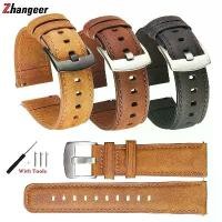 ราคา สายรัดแบบปลดเร็ว, Zhangeer, Frosted, 20mm และ 22mm, สไตล์ย้อนยุคและ Crazy Horse, ทำจากหนังแท้, มีสีน้ำตาล, สีดำและสีเทา, หนังวัวอ่อน, กันน้ำ, เข็มขัด, อุปกรณ์เสริมนาฬิกา (1730771154269735638)