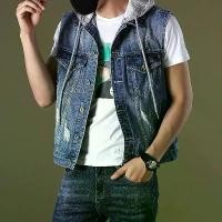 ราคา เสื้อกั๊กเดนิม สำหรับผู้ชาย อินเทรนด์ แขนกุด เสื้อโค้ทลำลอง ทรงสลิมฟิต สไตล์อังกฤษ อเนกประสงค์ ถอดออกได้ มีหมวก เสื้อกั๊ก เข็มขัด เหมาะสำหรับฤดูใบไม้ผลิและฤดูร้อน (1731614359546988241)