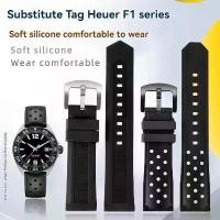 ราคา สายนาฬิกายางซิลิโคนสำหรับผู้ชาย 22 มม. สีดำ เหมาะสำหรับนาฬิกา TAG, Heuer Racing F1, WAZ2113, เข็มขัด, สายกันน้ำ (1730706260181682668)