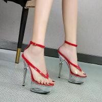 ราคา รองเท้าส้นสูง แบบหนีบ เท้า เซ็กซี่ ส้นสูง 1315CM แพลตฟอร์มกันน้ำ รองเท้าแตะ คริสตัลใส รองเท้าส้นสูง มีไซส์ 34-43 (1731405421826639847)