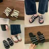 ราคา รองเท้าแตะเปิดนิ้วเท้าส้นแบน อเนกประสงค์ ประดับพลอยเทียม รองเท้า โซ่ รองเท้า รัดข้อ เท้า รองเท้า รัดส้น รองเท้า มี๊ หนม รองเท้า ติด แกรม เพชร รองเท้า ส้น ถาด รองเท้า (1732287932084488199)