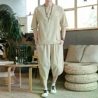 ราคา ชุดสูทสไตล์ญี่ปุ่น กิโมโน เสื้อยืดแขนสั้น กางเกง สองชิ้น ชาย ญี่ปุ่น ฮาราจูกุ ยูกาตะ คาร์ดิแกน เครื่องแต่งกาย (1730194598954174892)