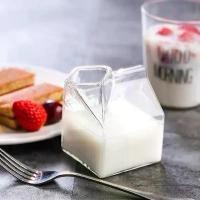 ราคา แก้วทรงกล่องนม แก้วกาแฟ เหยือกขวดนม เหยือกแก้วใส่น้ำ คาเฟ่ เบเกอรี่ (1729650202197854964)