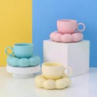 ราคา ถ้วยกาแฟเซรามิก 220ml ชุดจานรอง รูปดอกไม้ อาหารเช้า ชา นม แก้ว (1729612189943237318)