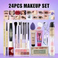 ราคา ชุดเครื่องสำอางออลอินวัน 24 ชิ้น/20 ชิ้น Sace Lady รองพื้นชนิดน้ำกันน้ำ 15ml แปรงสองปลาย 7 ชิ้น อายแชโดว์ 10 เฉดสี บีบีครีม สเปรย์เซ็ตติ้ง และเครื่องมือแต่งหน้าสำหรับเดินทาง เหมา (1731475362226013871)