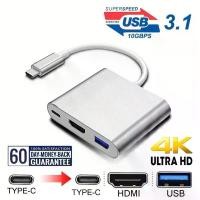 ราคา อะแดปเตอร์ USB C เป็น HDMI, ตัวแปลง AV มัลติพอร์ต 4K, เข้ากันได้กับ MacBook Pro/Air และ iPad Pro, พร้อมพอร์ต USB C, USB 3.0 และ HDMI (1730525012989020874)