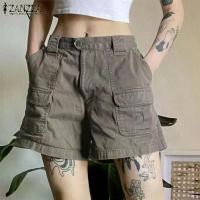 ราคา กางเกงขาสั้นผู้หญิง ZANZEA สไตล์ฤดูร้อน สีพื้น หลายกระเป๋า ทรงเอ กางเกงขาสั้น คาร์โก้ (1732152700889499855)