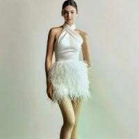 ราคา ชุดเดรสสั้น เดรสขน​นกกระจอก​เทศ​แท้​ Women Lady ขนนก ตัดเย็บ​ใน​ไทย​hipaholic​ Clothing เสื้อผ้า ผู้หญิง Dress (1729917946140789511)