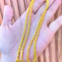 ราคา สร้อยคอ ลายห่วงคู่ หนัก 2 สลึง ยาว 18-20-24 นิ้ว สินค้าขายดีสุด ชุบเศษทองแท้ ชุบทอง100% ช่างฝีมือ (1731780127121246006)