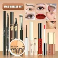 ราคา เซ็ตเครื่องสำอาง ชุดครบวงจร ชุดเครื่องสําอางใบหน้า เซ็ทเครื่องสําอางค์ เครื่องสําอางครบเซ็ต ชุดเครื่องสำอางแต่งหน้าครบชุด 7 ชิ้น คอนซีลเลอร์สามสีสำหรับจุดด่างดำและรอยสิวพร้อมแปรง (1729739720261011637)