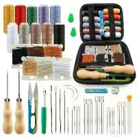 ราคา ชุดเย็บหนังเทียม 59 ชิ้น ประกอบด้วย ด้ายเคลือบ เข็มตาใหญ่ ถุงมือ กรรไกร เหมาะสำหรับเฟอร์นิเจอร์ พรม รองเท้าบูท ผ้าใบ และซ่อมโซฟา อเนกประสงค์ เหมาะสำหรับงานหัตถกรรมตามฤดูกาล ทำงาน (1731612550073320855)