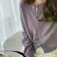 ราคา เสื้อโค้ทสำหรับผู้หญิง เสื้อกันหนาว เสื้อกันหนาวผู้หญิง สไตล์เกาหลี สีพื้น คอกลม แจ๊กเก็ตใส่ได้แบบหลวม เสื้อคาร์ดิแกนถักสไตล์ลำลองย้อนยุค (1730890013104966101)