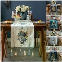 ราคา ผ้าคาดโต๊ะ Jacquard สาน สไตล์ยุโรป ประณีต มีพู่ เหมาะสำหรับรับประทานอาหาร งานแต่งงาน และตกแต่งโต๊ะ มีให้เลือก 4, 6, 8 และ 10 ที่นั่ง ผ้าคลุมโต๊ะ table runner แผ่นรอง โต๊ะ กัน (1731546630014272745)