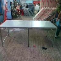 ราคา โต๊ะพับสะดวก รุ่น 75x180x75 ซิงค์หน้าเมทัลชีท โต๊ะ พับเมทัล (1730650574677641548)
