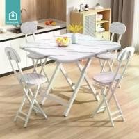 ราคา Ekohome ชุดโต๊ะ พร้อมเก้าอี้ (โต๊ะ 1 เก้าอี้ 4) ขนาด 80x80 ซม. สามารถพับได้ ชุดโต๊ะทานข้าว โต๊ะทานข้าวพับเก็บได้ โต๊ะ เก้าอี้ Table Set (1730855436290918594)